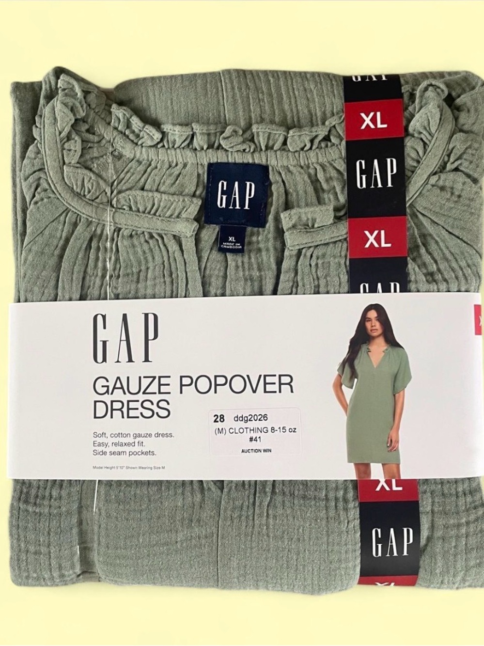 GAP Gauze Popover women’s XL Dress - Sage
